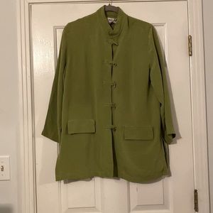 Beautiful green 100% silk jacket by Misho